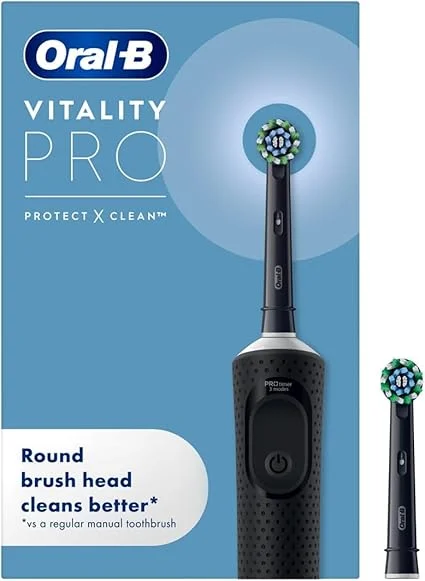 Oral-B Vitality Pro Electric Toothbrush 2 Toothbrush Heads 3 Brushing Modes Including Sensitive Plus